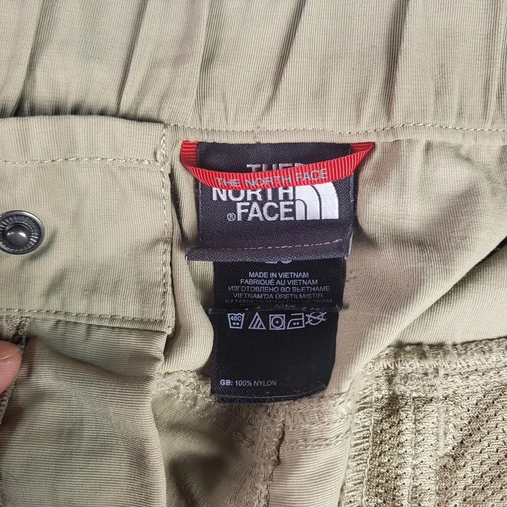 The North Face Mens Convertible Cargo Hiking Pants Khaki Beige Large L Regular
